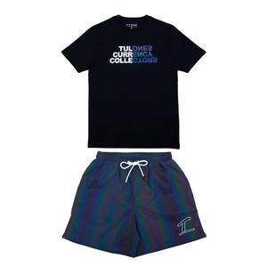 Conjuntos cortos informales de poliéster y algodón transpirable 2025, camiseta de verano para hombre delgada con conjuntos cortos - Product Image 1