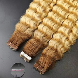 100% véritables extensions de ruban de kératine meilleure qualité pleine cuticule vague Curl Styles brut paquet de cheveux humains vietnamiens du Viet Nam - Product Image 1