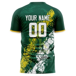 Camiseta de Fútbol Unisex Personalizada con Nombre y Número, Diseño Deportivo Verde, Secado Rápido, Transpirable, 100% - Product Image 3