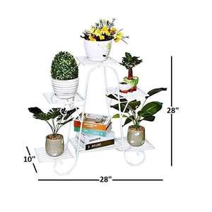 Étagère à plantes en métal enduit de poudre, légère et écologique, à 6 niveaux, pour pots de fleurs de jardin extérieur - Product Image 1