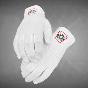 Gants maçonniques en coton brodés de haute qualité, vente en gros, gants maçonniques en coton bon marché - Product Image 2