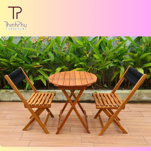 Ensemble de bistrot d'extérieur en bois d'acacia moderne et contemporain de haute qualité de Thinh Phu, mobilier d'extérieur_ ODM - Product Image 5