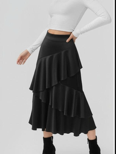 Fabricante de Ropa en Vietnam, OEM ODM, Falda Midi para Mujer con Volantes, Ropa Personalizada para Damas, Ropa Femenina de Buena Calidad - Product Image 3