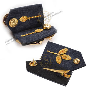 Patch de col Gorget Feuille jaune écarlate Patches de col de feuille noire jaune écarlate personnalisés - Product Image 4