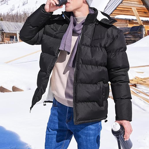 Veste à capuche pour homme Veste à capuche pour homme Veste d'hiver chaude Bomber Veste coupe-vent décontractée Outwear - Product Image 2