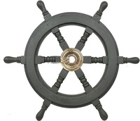 2024 Nouvelle Collection Roue de bateau nautique avec ancres et poignées en laiton-Suspension murale décorative pour la maison Pirate disponible à faible coût
