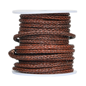 Cordones de cuero de vaca genuino trenzados redondos Vintage, accesorios de alambre plano de 3mm-5mm para pulsera, fabricación de joyas, cuerda de 4mm-5mm" - Product Image 2