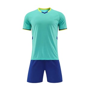 Uniforme de fútbol de manga corta con cuello en V de poliéster 100% de alta calidad, uniforme de fútbol Deportivo transpirable liso personalizado para hombre - Product Image 2