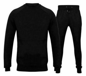 Survêtement en polaire solide pour hommes | Sweat-shirt et bas de jogging en coton 100% | Ensemble de vêtements de sport avec logo personnalisé - Product Image 3