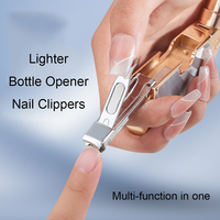 Briquet à cigare en métal personnalisé avec logo, multifonction, ouvre-bouteille, coupe-ongles, briquet à flamme unique coupe-vent