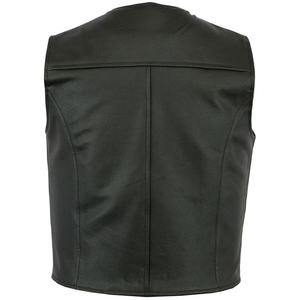 Gilet de moto en cuir noir pour hommes maillot de course inspiré mode hiver peau de vache Biker gilet Logo personnalisé gilet décontracté - Product Image 6