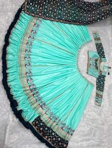 ออกแบบใหม่พิเศษ Heavy ปักลําดับงาน Lehenga ภายในไมโครผ้าฝ้าย 4.5 M วัสดุคุณภาพระดับพรีเมียมสําหรับผู้หญิง - Product Image 4