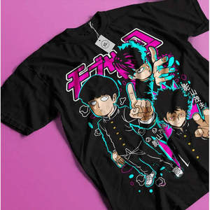 เสื้อยืดคอตตอนลายพิมพ์กราฟิกตัวละครจากอนิเมะ Mob Psycho 100  ผ้าเจอร์ซีย์ พิมพ์ลายแบบสกรีน  พร้อมป้ายกำกับแบบกำหนดเอง - Product Image 3