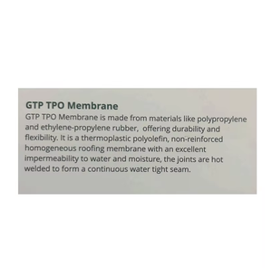 Feuille de toiture imperméable TPO monocouche et polaire soutenue pour les dalles de podium et le stationnement souterrain - Product Image 3