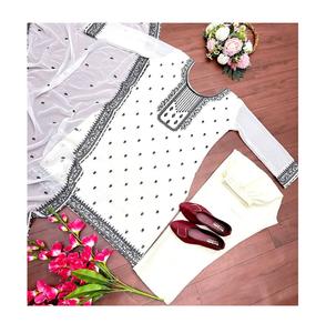 Nouveau haut de travail brodé écologique de concepteur et ensemble Dupatta Salwar Kameez avec taille naturelle vêtements ethniques en gros - Product Image 1