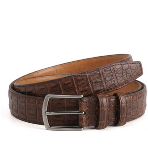 Ceinture tressée en cuir de vachette vintage haut de gamme pour homme avec boucle en cuivre durable, motif uni, largeur 3,8 cm, noire - Product Image 4