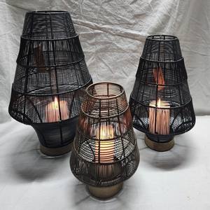 ที่ใส่เทียนโลหะทำจากแก้วเหล็กงานแฮนด์เมดโหลตะเกียงตกแต่งคริสต์มาสกลางแจ้งสไตล์วินเทจโต๊ะบ้านคริสต์มาส - Product Image 1