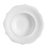 Services de table en porcelaine texturée, blancs, lisses, à motif floral en relief, sous-glaçurés, durables, écologiques, sans BPA, compatibles four et micro-ondes
