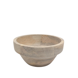 Bol rond en bois de manguier couleur blanche bol à salade pour la cuisine et la décoration de mariage fait à la main en vrac - Product Image 1