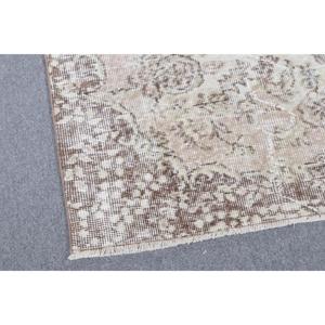 พรมวินเทจขนาด 3.7x6.7 ฟุต, พรม, พรมลายทางสีน้ำตาลทำจากขนสัตว์ - Product Image 4