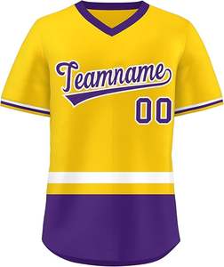 Camiseta de béisbol en blanco sublimada para hombres jóvenes Camiseta de béisbol profesional Camisetas de softbol de manga corta - Product Image 1