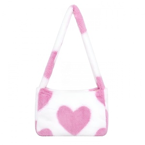 Bolsos de Mano Pequeños y Portátiles para Mujer al por Mayor, Bolsos de Peluche con Forma de Corazón, Lindos y Versátiles - Product Image 6