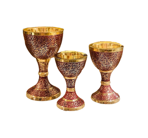 Nuevo diseño de latón dorado pulido Bakhoor Oud quemador conjunto de 2 quemador de incienso de latón pintado a mano al precio más bajo - Product Image 3