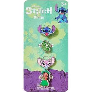 PRÊT À LA VENTE H.E.R. Accessoires Lilo & Stitch : 4 bagues ajustables pour filles, bagues Lilo & Stitch avec breloque en métal - Product Image 1
