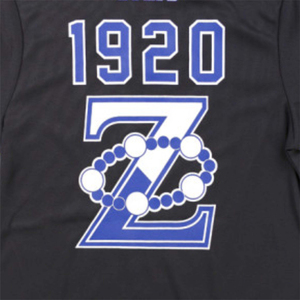 T-shirt de football ZPB noir 100% polyester Zeta Phi Beta avec logo d'équipe imprimé sur la manche avant et arrière - Product Image 4