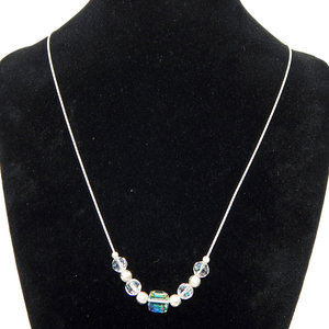 . 925 collana in argento Sterling perline di cristallo religioso con guscio di corallo al quarzo agata turchese zaffiro granato perla regalo - Product Image 3