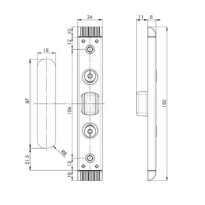 Pestillo para puerta y ventana 59076 Placa frontal en forma de U 24x8 mm Izquierda/Derecha Color plateado FUHR - Product Image 3