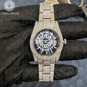 Reloj de Lujo para Mujer Charm_Jewels, de Acero Inoxidable, Esfera Redonda, Cristal de Zafiro, Mecánico Analógico de 40 mm, Cierre de Mariposa - Product Image 2