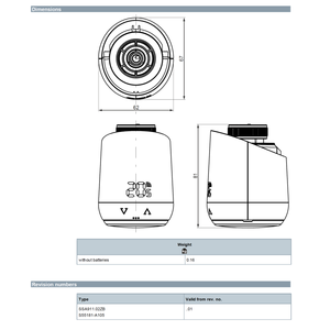 Tête thermostatique sans fil Siemens SSA911.02ZB, fabriquée en Italie pour les systèmes de climatisation domestiques - Product Image 2