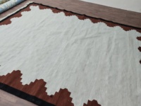 Hochwertige 8x10 moderne Dari traditionelle Farsh-e Teppiche Sets Schöne braun-beige hand gewebte Wolle Baumwolle Durry Abstract