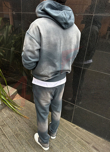 Sweat-shirts à capuche en polaire épais pour hommes 2026, 100% coton, broderie, design délavé au soleil, délavé à l'acide, strass - Product Image 5