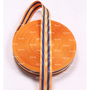 Retention Service Medal Service <b>Ribbon</b> Custom Orange And Blue Color (32mm) Medal <b>Ribbon</b> - Product Image 2
