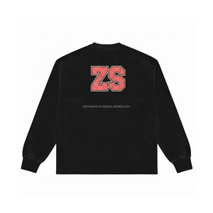 Premium 350 GSM Heavyweight Fleece Sweatshirt <b>Black</b> Soft Cotton Blend Custom Puff Print Logo Unisex Pullover Basics Sweatshirts - Product Image 2
