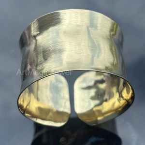 Brazalete de latón crudo de 69mm, brazalete de incrustaciones, brazalete de canal en blanco, pulsera ancha hecha a mano, latón crudo - Product Image 5