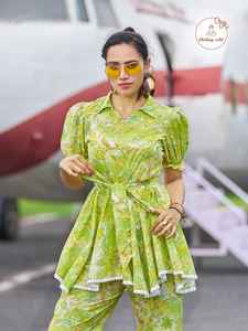 ชุดคอตตอนแท้พิมพ์ลายสำหรับใส่ในเทศกาลเสื้อผ้าอินเดียสีสวย - Product Image 2