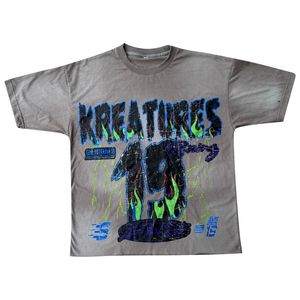 Personalizado blanco 100% algodón de los hombres de gran tamaño recortada Boxy gráfico diseñador Camiseta con cuello de serigrafía - Product Image 6