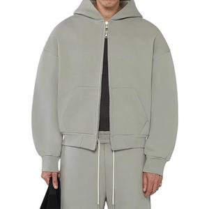 Sweatshirts à capuche unisexes à fermeture éclair personnalisés hiver coton uni surdimensionné pour hommes de grande taille en vrac grande taille hommes 100% coton - Product Image 4