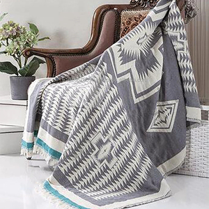 Manta de playa turca geométrica 100% algodón pestemal Hammam Color negro/Beige fundas de sofá de lujo - Product Image 1