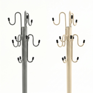 Minimalist Metal Coat Rack With Hooks <b>Standing</b> Type For Living Room Sturdy Design Carbon Steel Powder Coated - Product Image 6