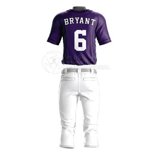 Uniforme de béisbol de ajuste de jugador con pantalones de cintura elástica y uniforme de béisbol personalizado sublimado con parche personalizado - Product Image 2
