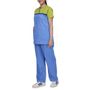 Venta al por mayor colorido enfermería uniforme uniformes médicos Spandex poliéster Scrubs traje conjuntos en precio de venta - Product Image 2