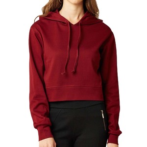 Calidad Premium al por mayor 2025 transpirable cómodo mejor diseño personalizado logotipo impresión peso ligero mujeres Crop Top sudaderas con capucha - Product Image 1