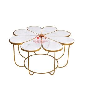 Muebles de Mesa Hechos a Mano Más Vendidos en 2025, Muebles de Sala de Estar, Mesa de Centro de Metal y Mármol, Combinación de Mesa Auxiliar - Product Image 3