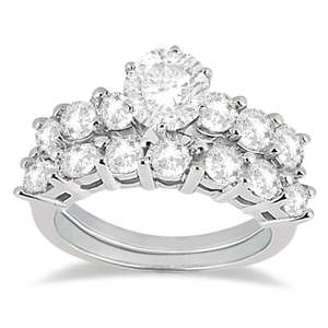 Anillo de Compromiso de Oro Blanco de 14k con Diamante de 0.65ct y Alianza a Juego - Product Image 4