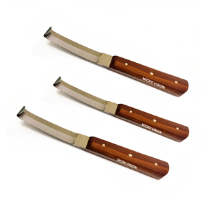 Cuchillos de pezuña para equinos, instrumento veterinario de doble filo, hoja japonesa de acero inoxidable, mango de madera, derecha/izquierda, novedad - Product Image 6
