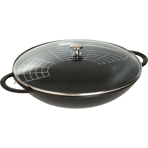 Wok en fonte STAUB 37 cm couleur noire - Product Image 2